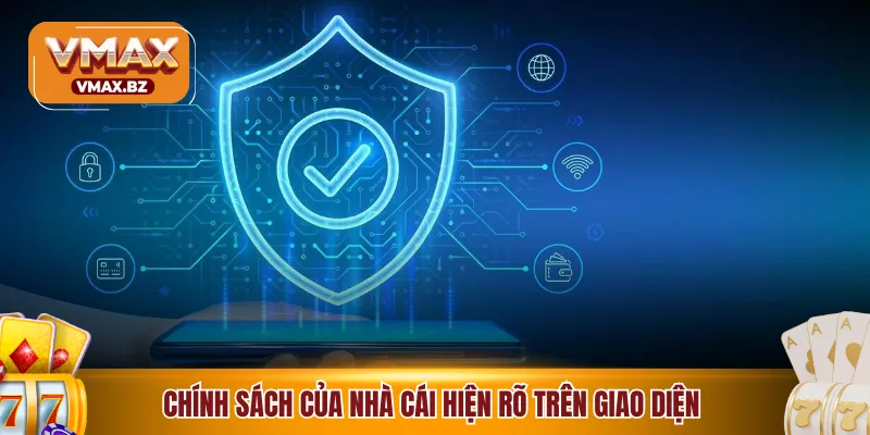 Chính sách của nhà cái hiện rõ trên giao diện 